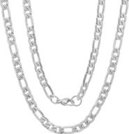 STEELTIME Men's 18k Gold Plated Figaro Chain Necklace
