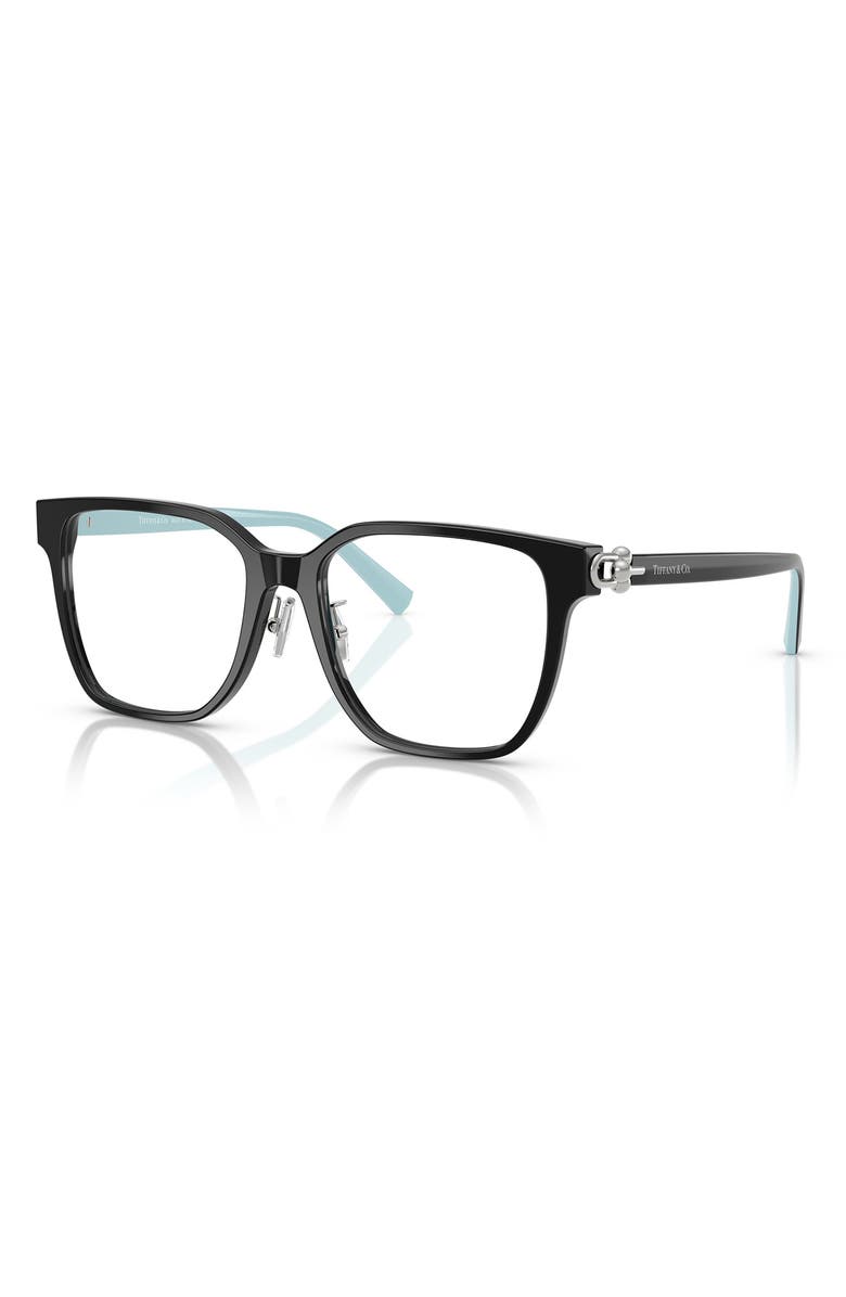 Tiffany & Co. 53mm Square Optical Glasses, Alternate, color, Black/ Blue/ Demo Lens