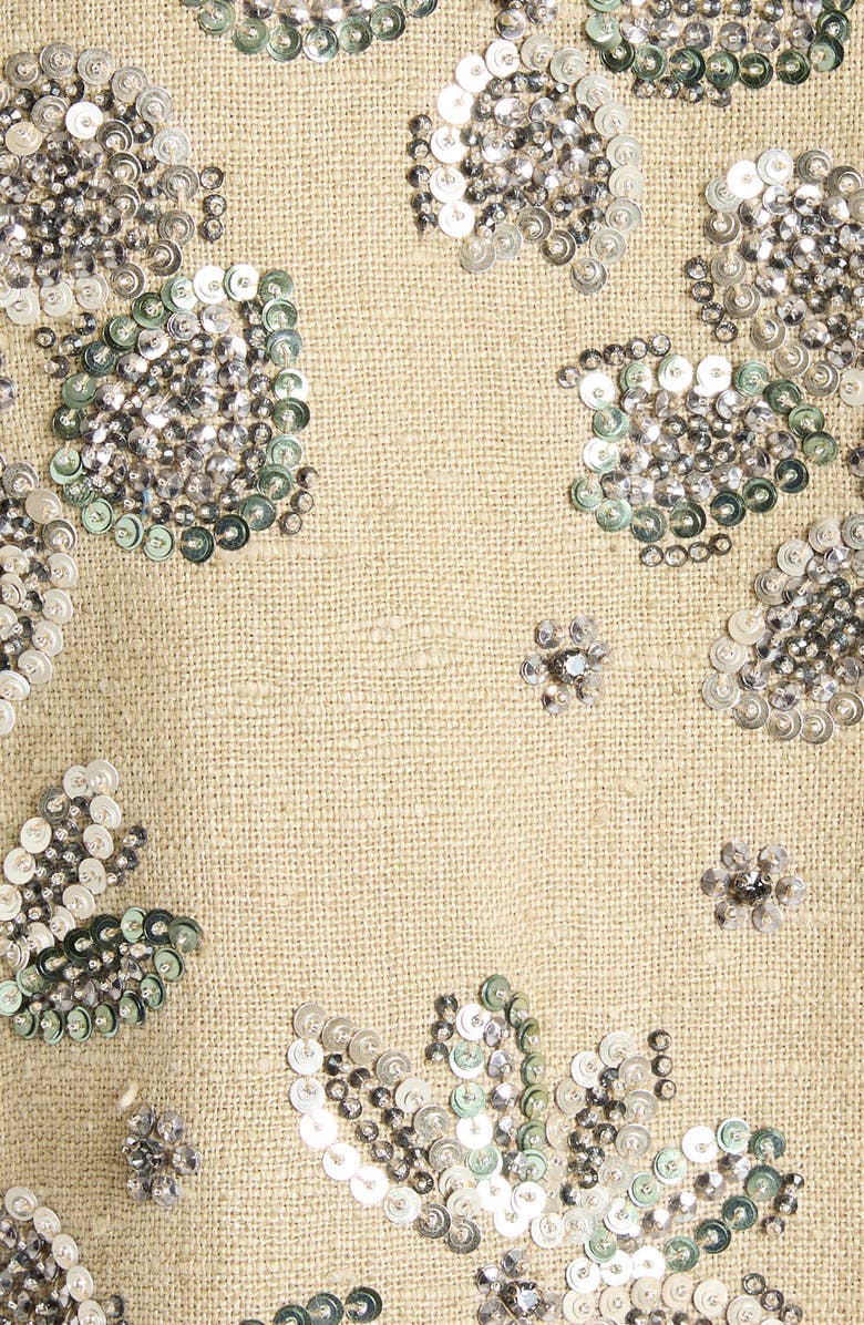 Valentino Garavani Embellished Linen Boxy Jacket, Alternate, color, Juta/ Multicolor