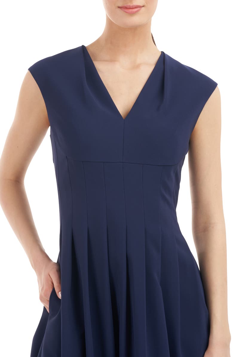 Kay Unger Simone Pleated A-Line Cocktail Dress, Alternate, color, 