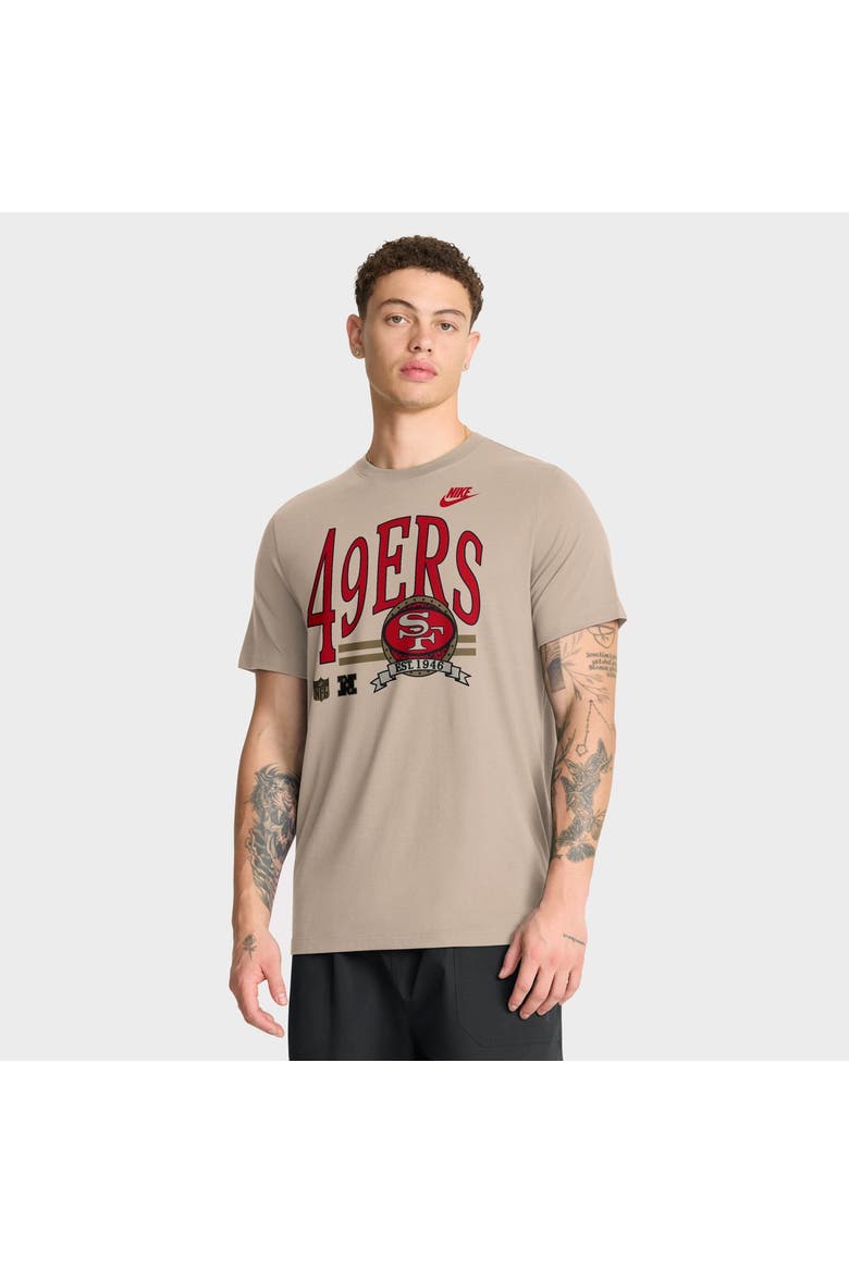Men's Nike Sand San Francisco 49ers Rewind Tri-Blend T-Shirt, Main, color, Sand