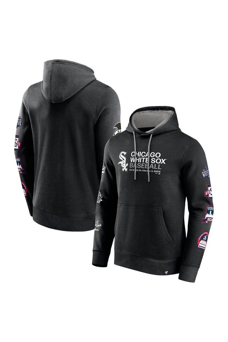 Men's Fanatics Branded Black Chicago White Sox Extra Innings Pullover Hoodie, Main, color, Black