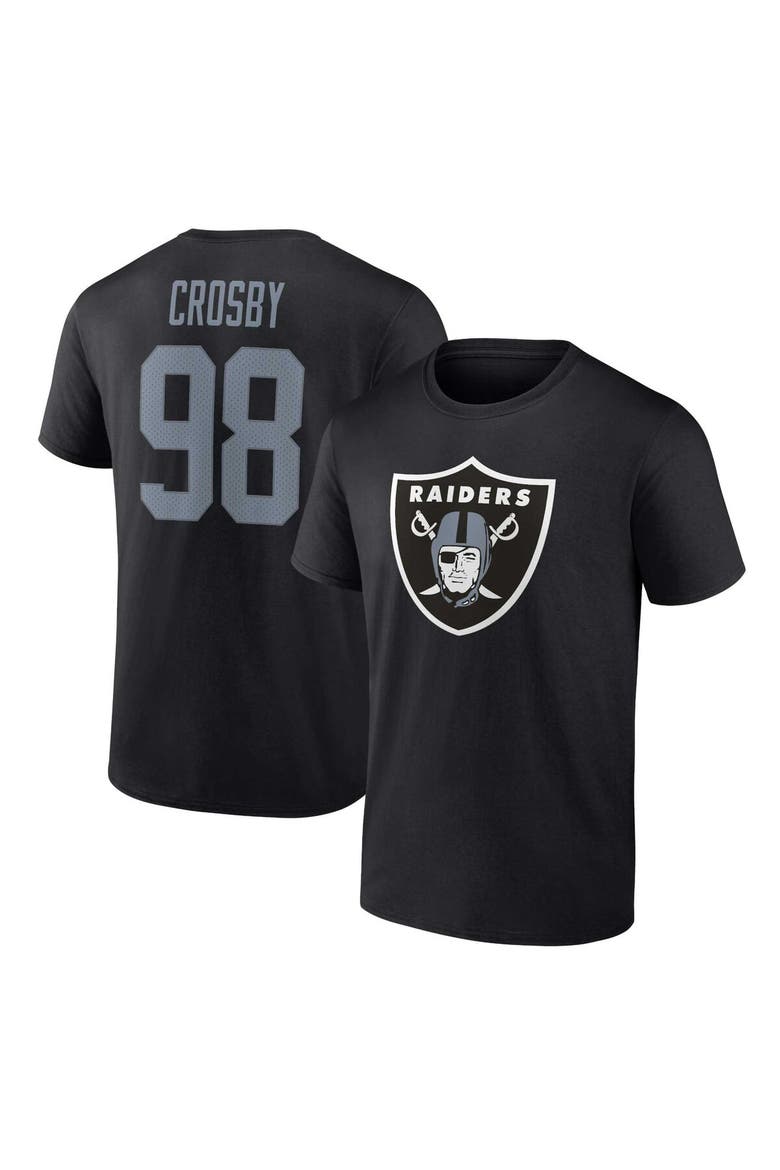 Men's Fanatics Maxx Crosby Black Las Vegas Raiders Player Icon Name & Number T-Shirt, Alternate, color, Black