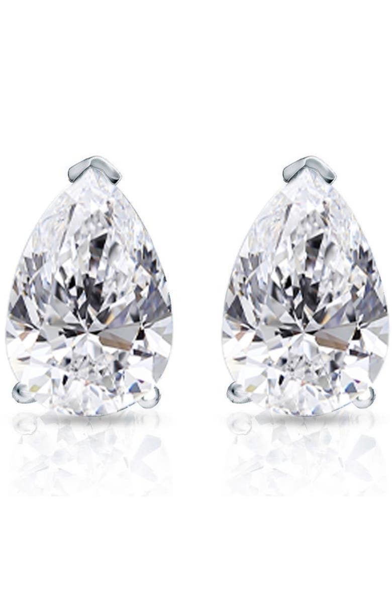 Bliss Diamond 2 Ct Lab Grown Pear Shape Diamond Studs 14k Gold Earrings, Main, color, 14K White Gold