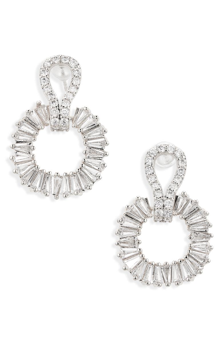 Cara Crystal Drop Earrings, Main, color, Silver/ Crystal