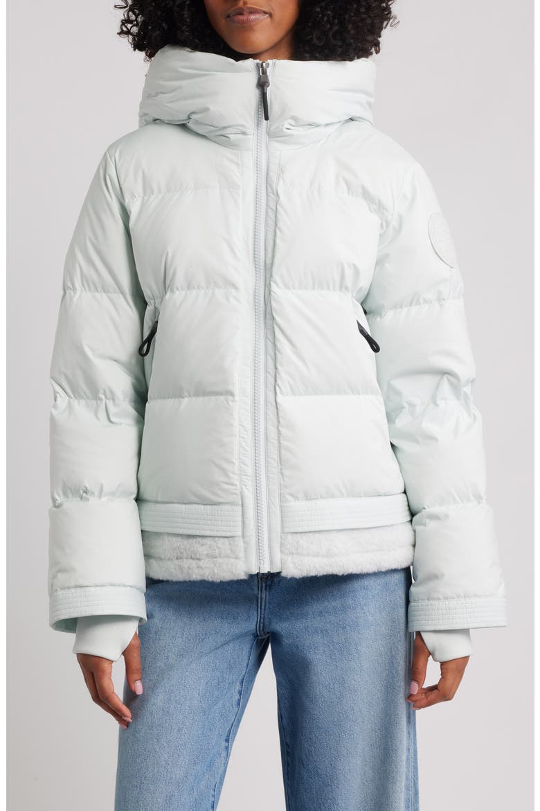 MetroPeak 700 Fill Power Down Puffer Jacket with Fleece Trim, Main, color, REEF BLUE