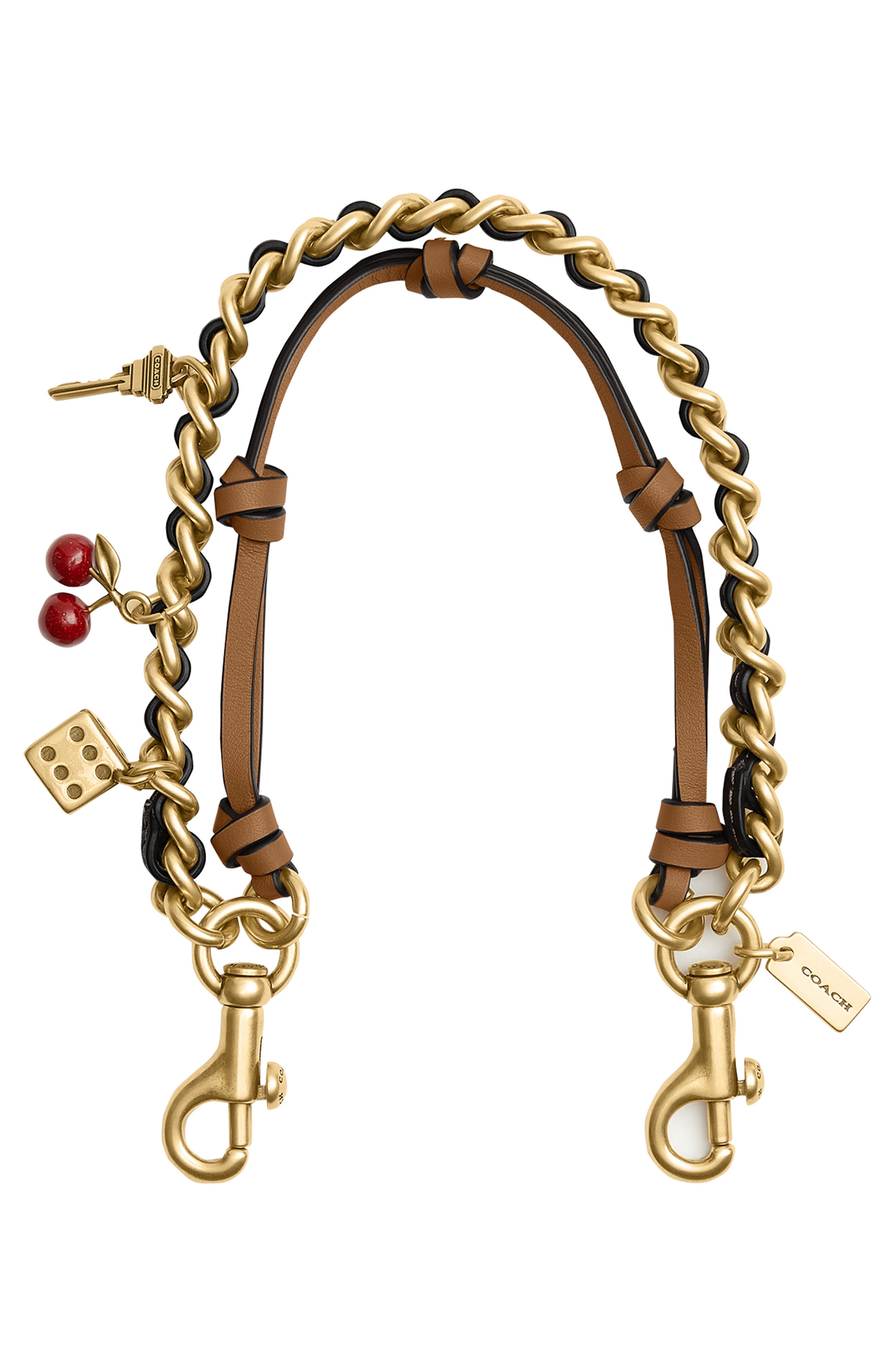 COACH Swag Bag Charm, Alternate, color, Maple Honey Brown