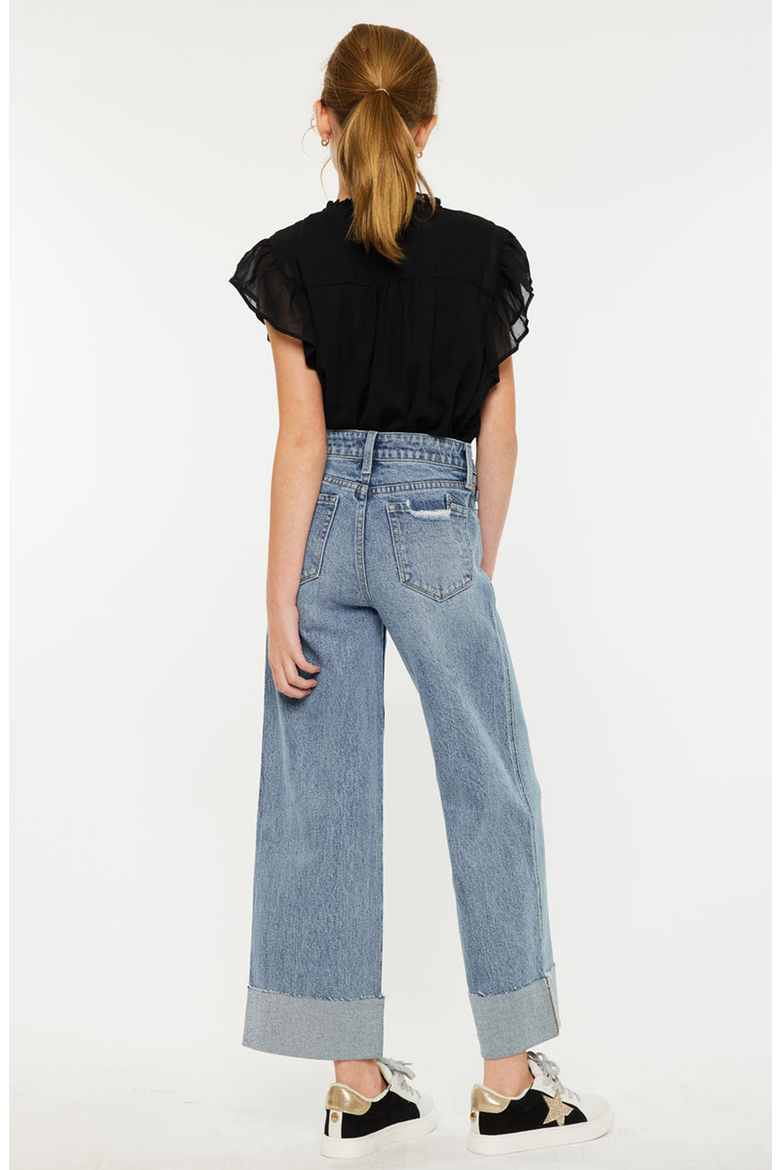 Danielle High Rise Cropped Wide Leg Jeans, Alternate, color, Medium Wash