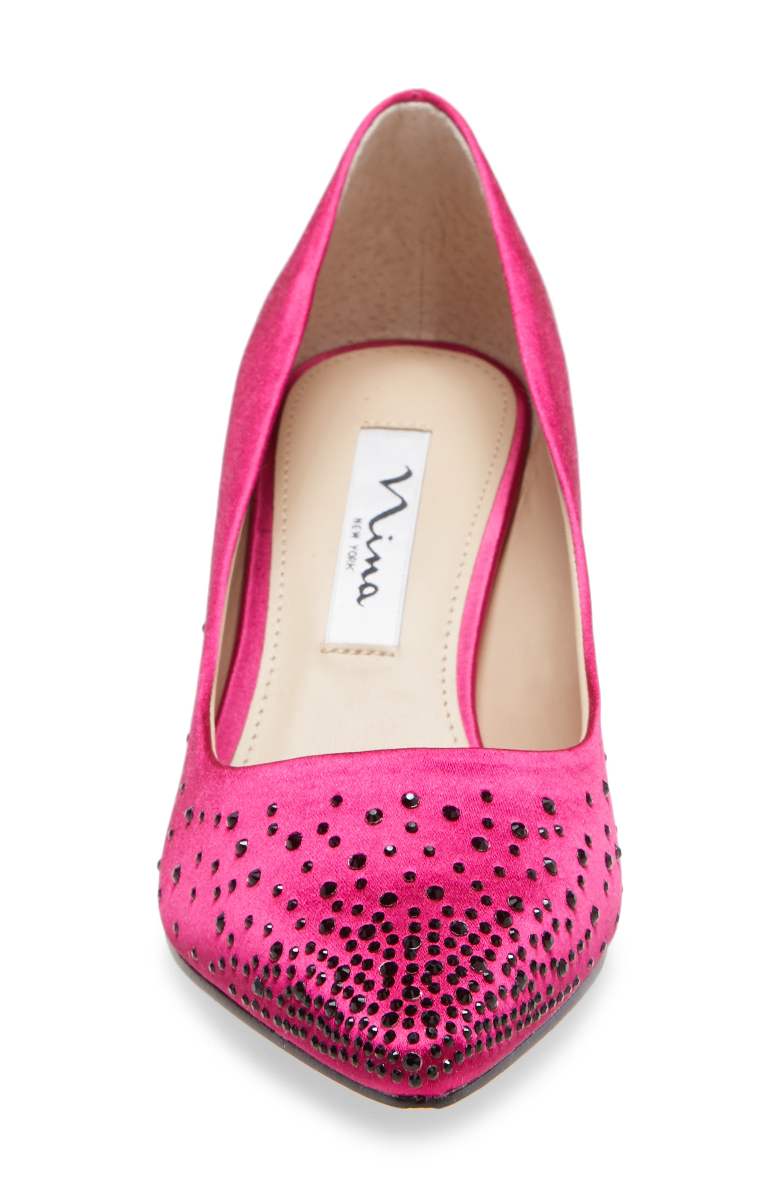 Sawyer Crystal Embellished Pump, Alternate, color, FUCHSIA SATIN