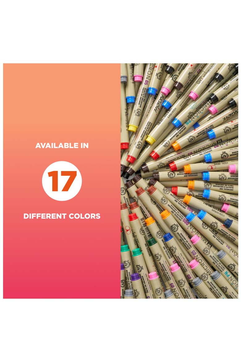 Pigma Micron Fineliner Pens, Black, Assorted Points, 8 Pack, Alternate, color, Black