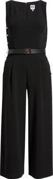 Anne Klein Side Button Cool Crepe Culotte Jumpsuit