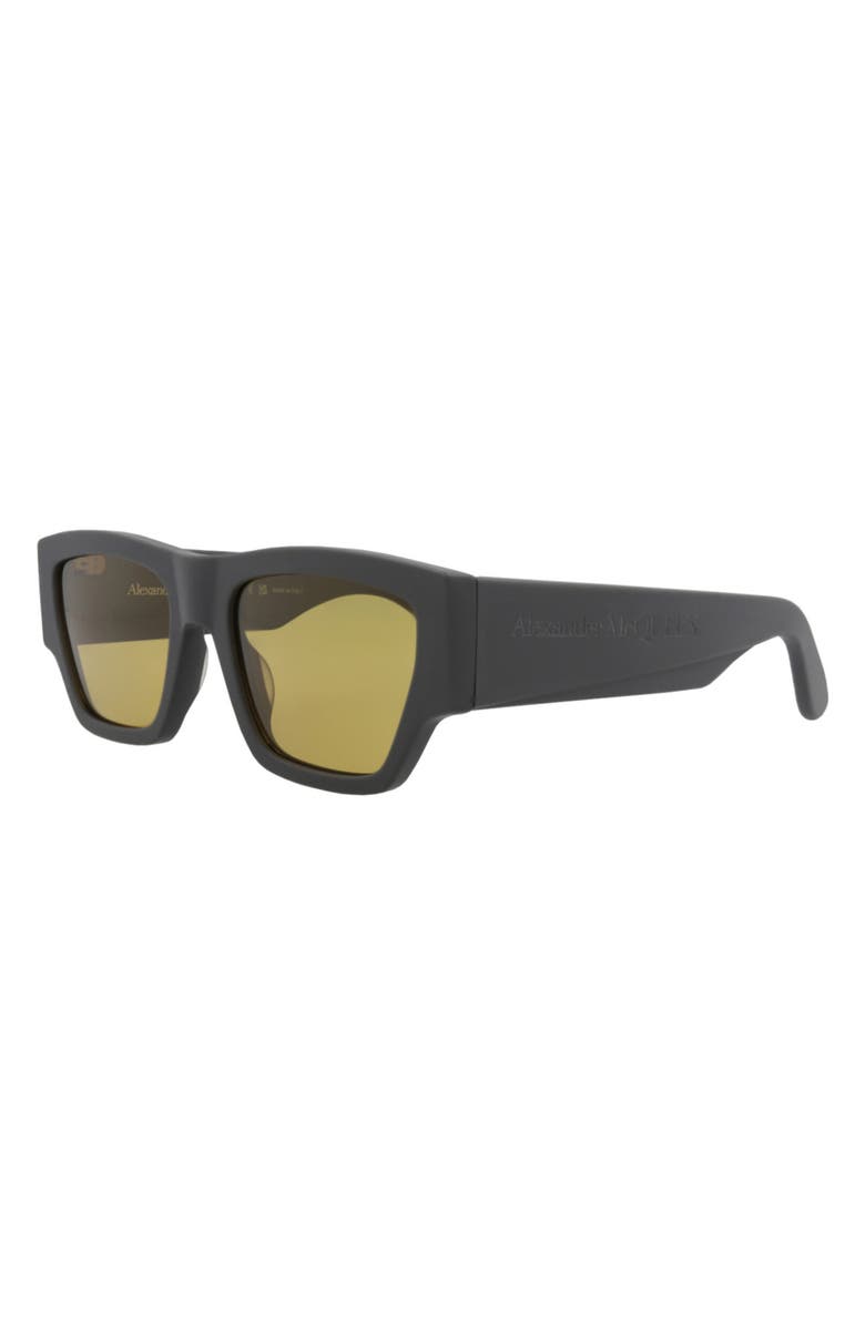 McQueen 55mm Square Sunglasses, Alternate, color, Grey Grey Yellow