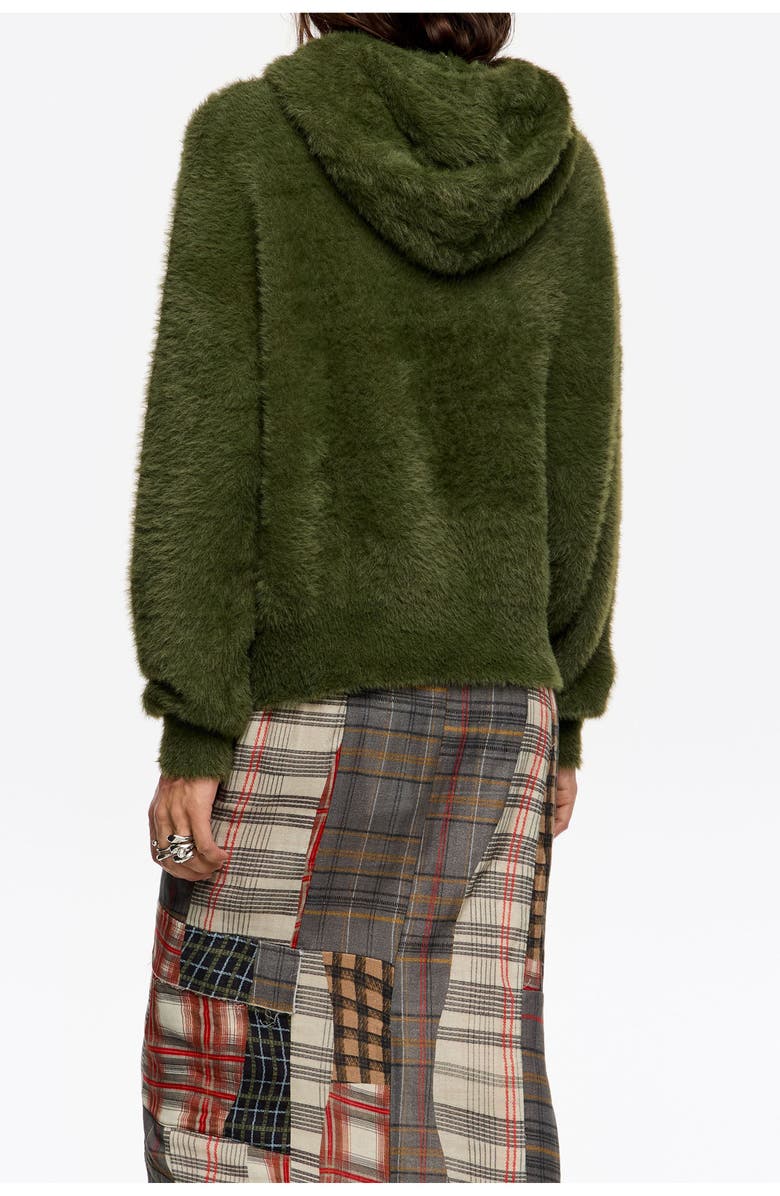 Bimba y Lola Fur Hoodie, Alternate, color, Green