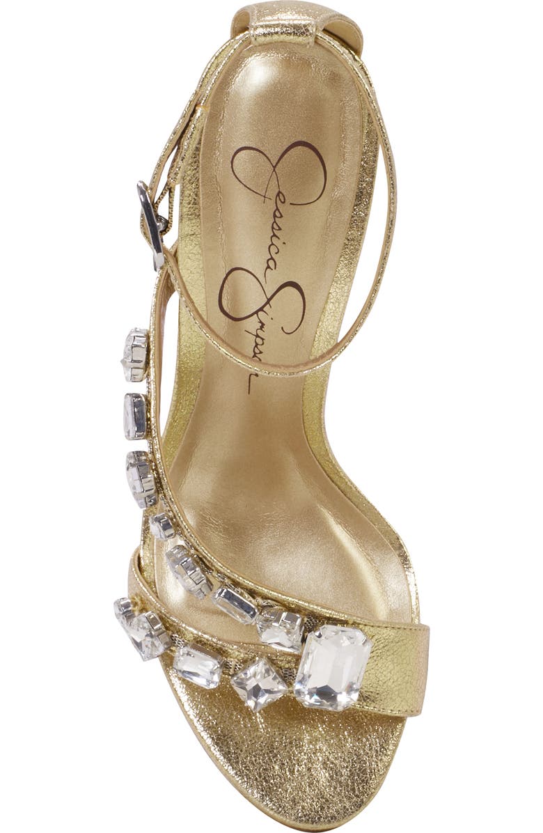 Jessica Simpson Raela Ankle Strap Sandal, Alternate, color, Gold