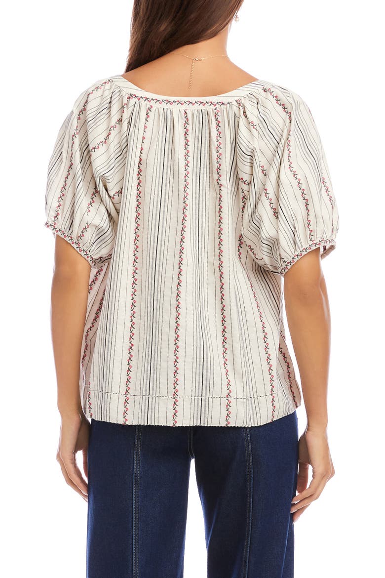 Stripe & Embroidery Peasant Top, Alternate, color, NATURAL