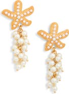 EYE CANDY LOS ANGELES Brielle Starfish Faux Pearl Drop Earrings