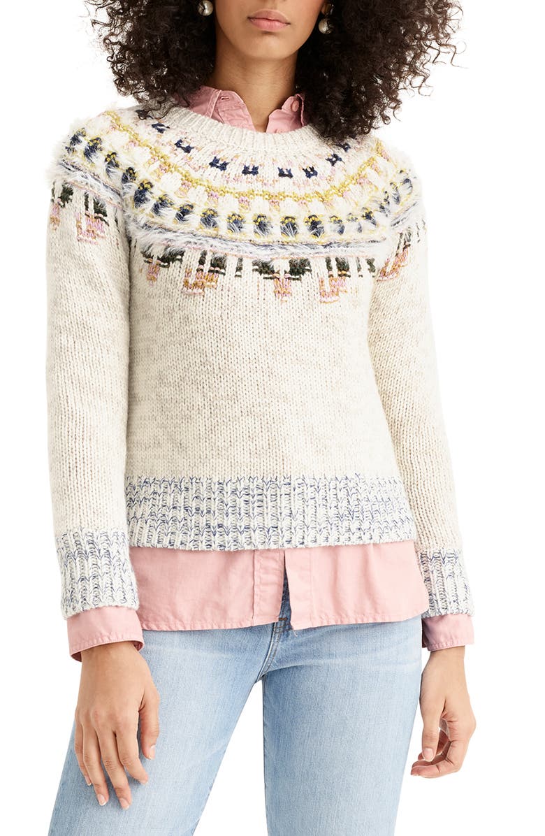 J.Crew The Reeds x J.Crew Fair Isle Fuzzy Sweater, Main, color,