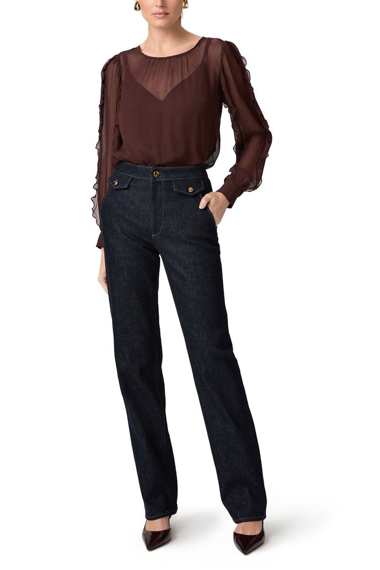 Stevie High Waist Straight Leg Trouser Jeans, Alternate, color, ANDES