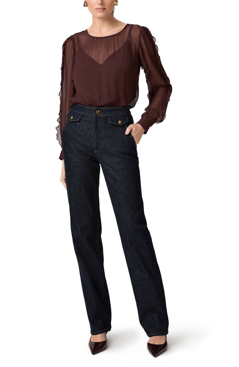 PAIGE Stevie High Waist Straight Leg Trouser Jeans, Alternate, color,