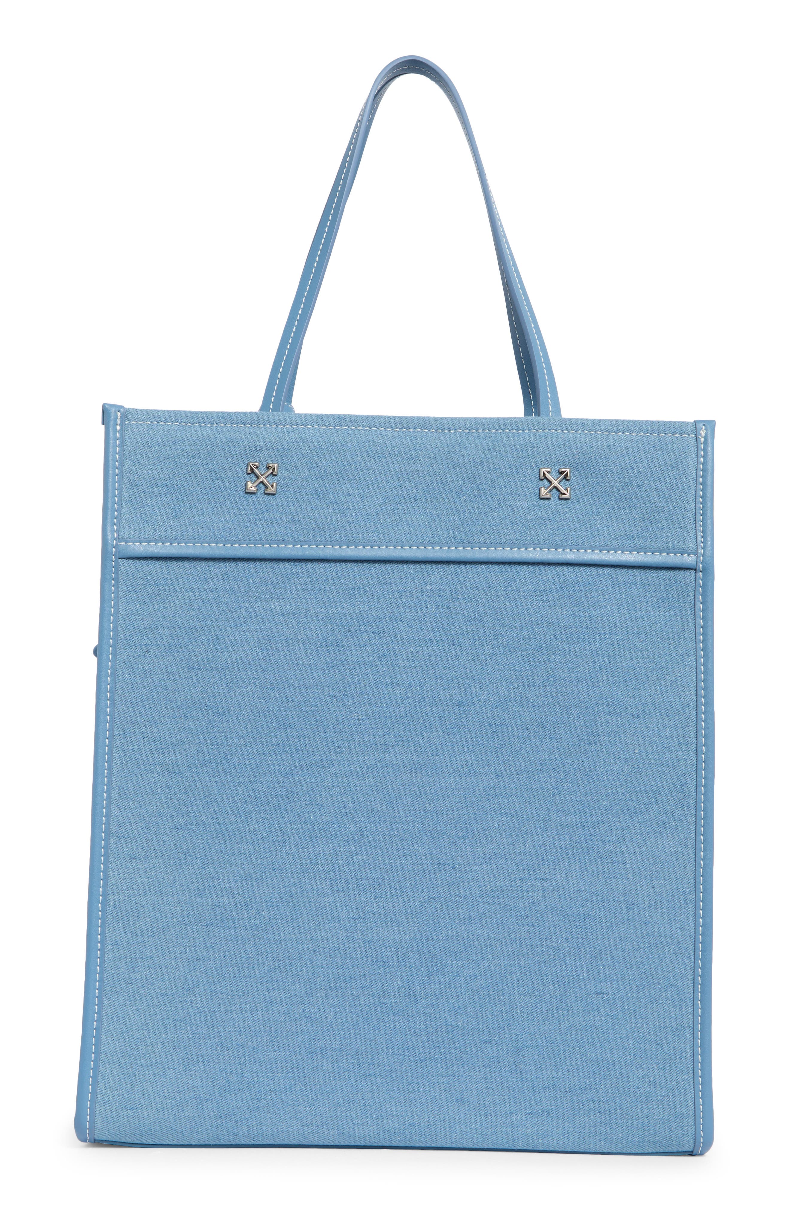 Large Boxy Denim Tote Bag, Alternate, color, LIGHT BLUE