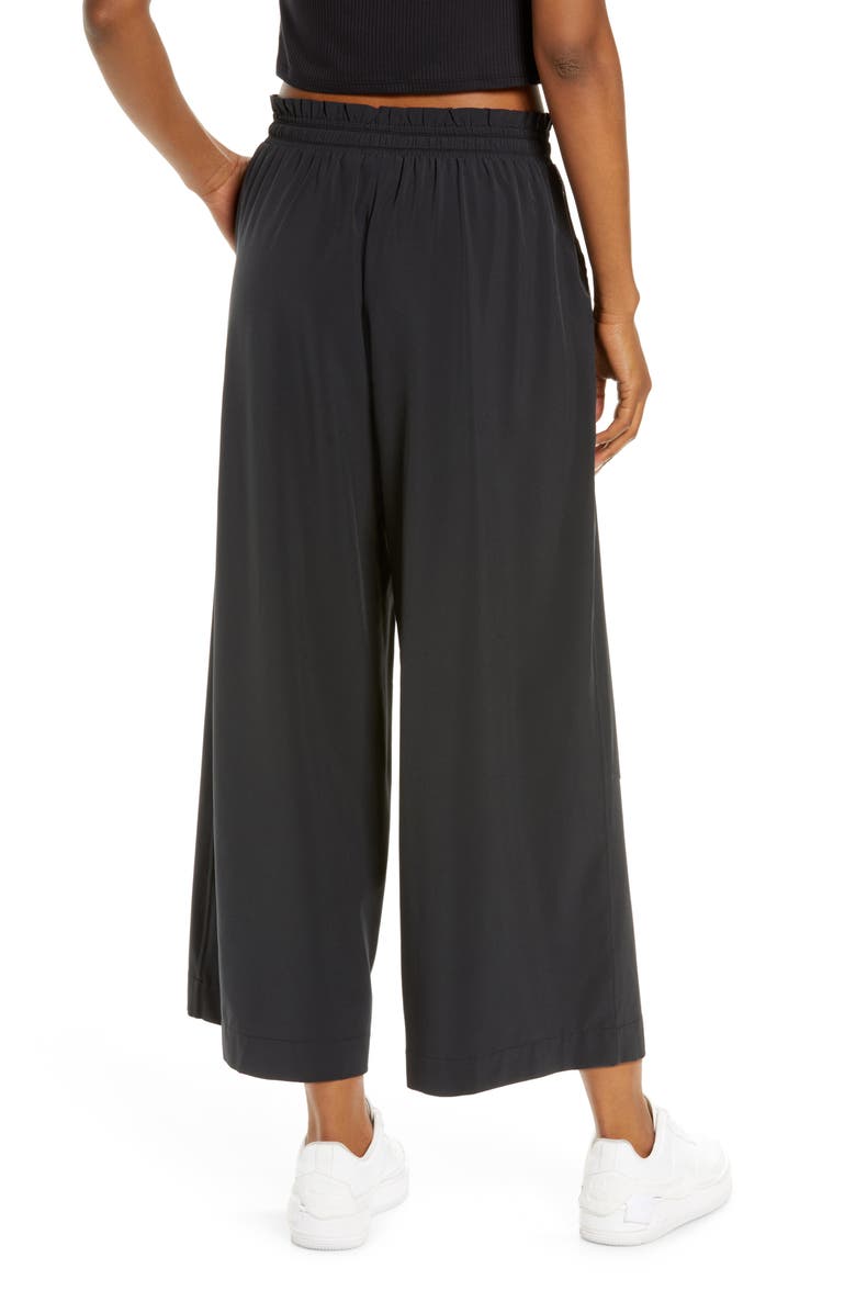 Zella Getaway Paperbag Waist Wide Leg Ankle Pants, Alternate, color,