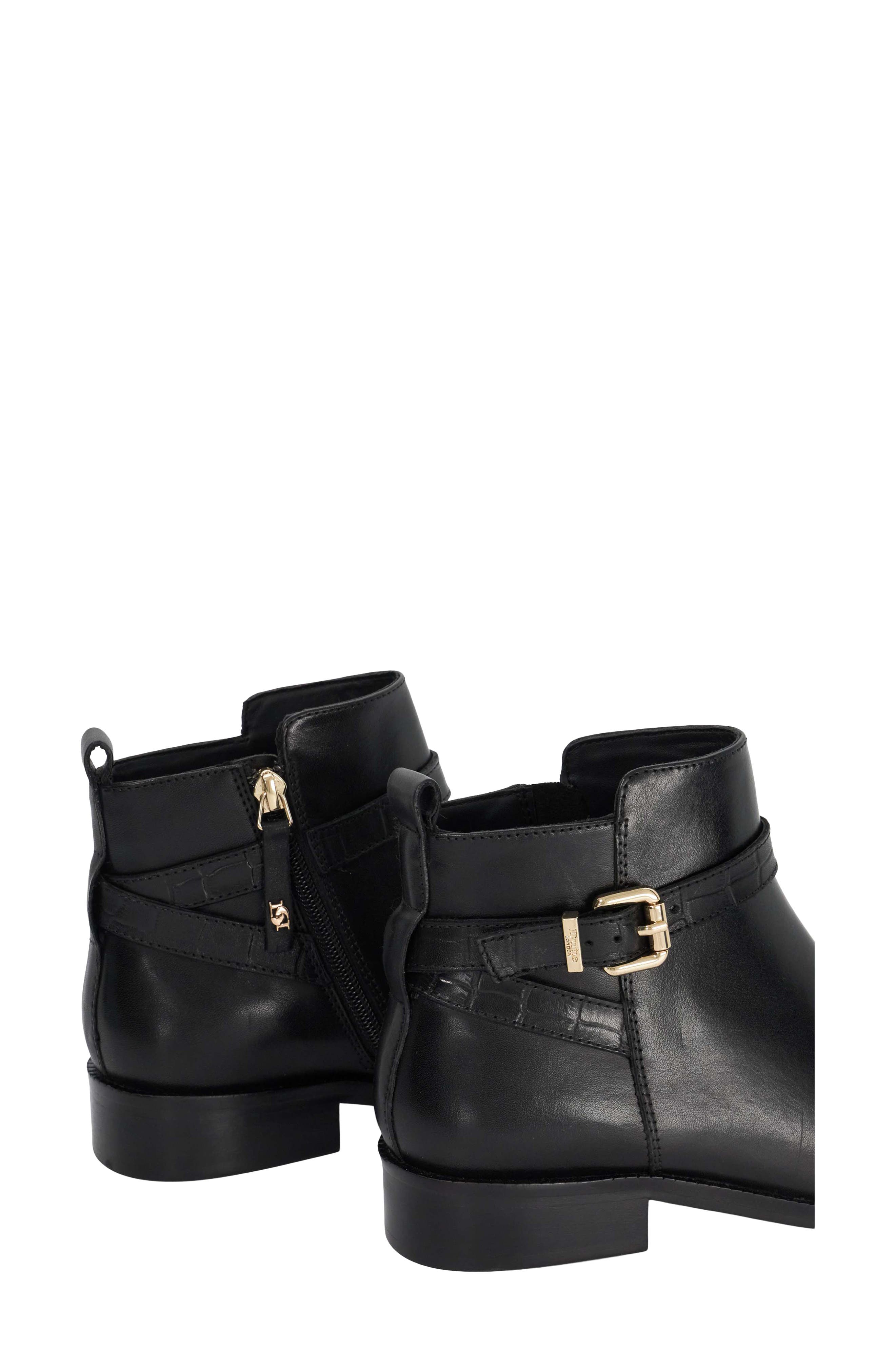 Princes Leather Bootie, Alternate, color, BLACK