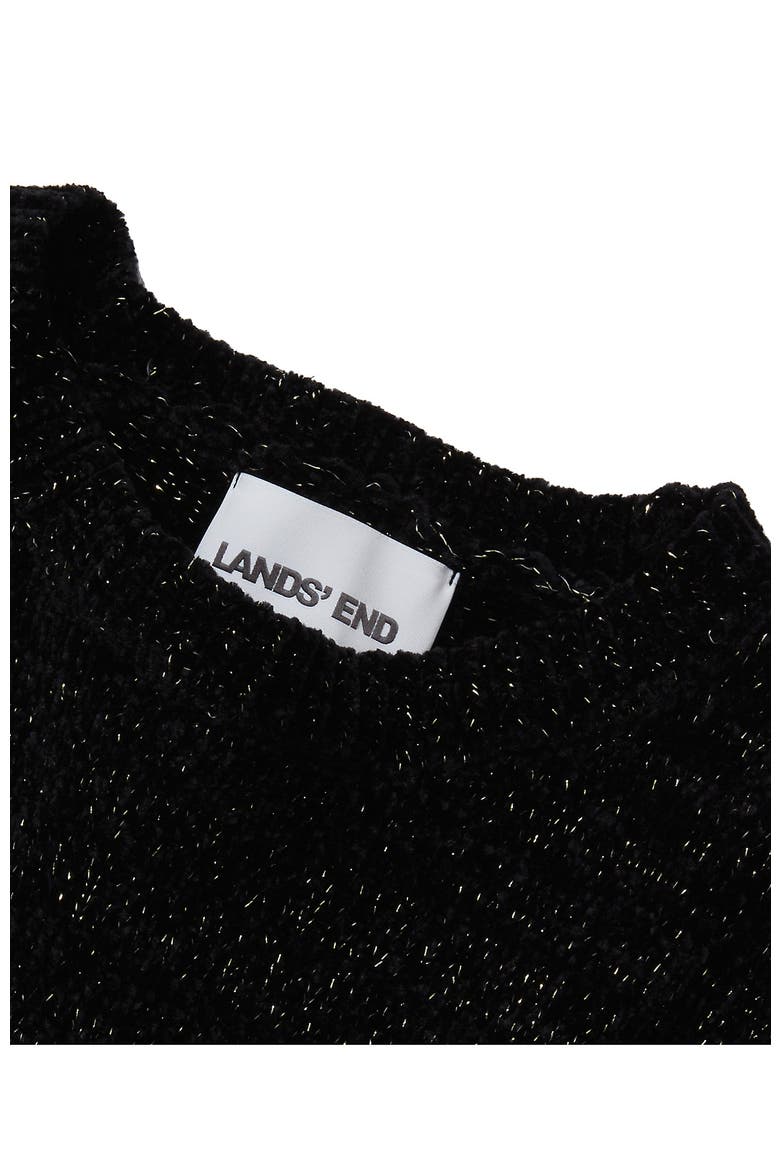 Girls Chenille Cinched Waist Sweater Dress, Alternate, color, Mod Black Glitter