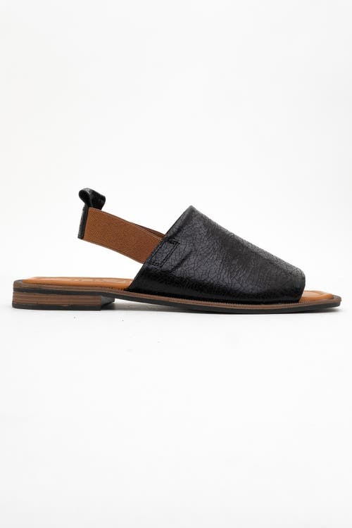 Forever & Always Shoes Fuela Leather Elastic Flat Sandals