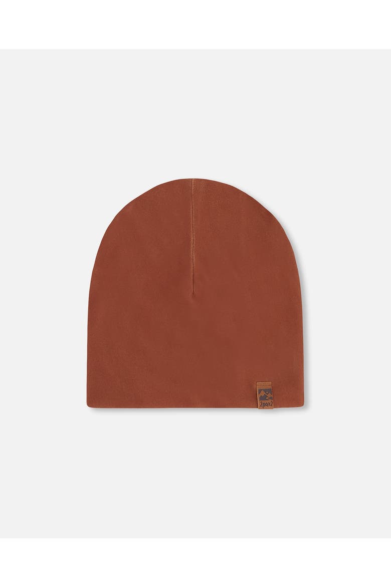 Boy Stretch Jersey Beanie, Main, color, Brown