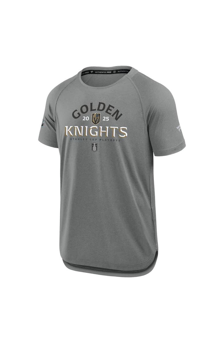 FANATICS Men's Fanatics Heather Gray Vegas Golden Knights 2025 Stanley Cup Playoffs Authentic Pro Rink Performance T-Shirt, Alternate, color, 