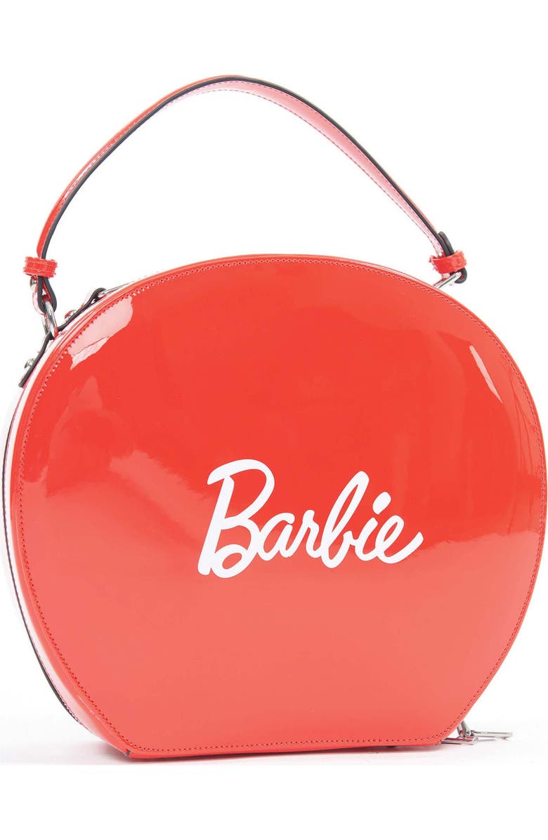 Unique Vintage 1950s Leatherette Commuter Set Circle Bag, Main, color, Red