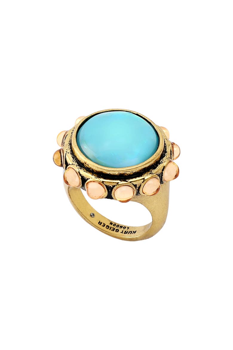 Resin Stone Cocktail Ring, Main, color, BLUE