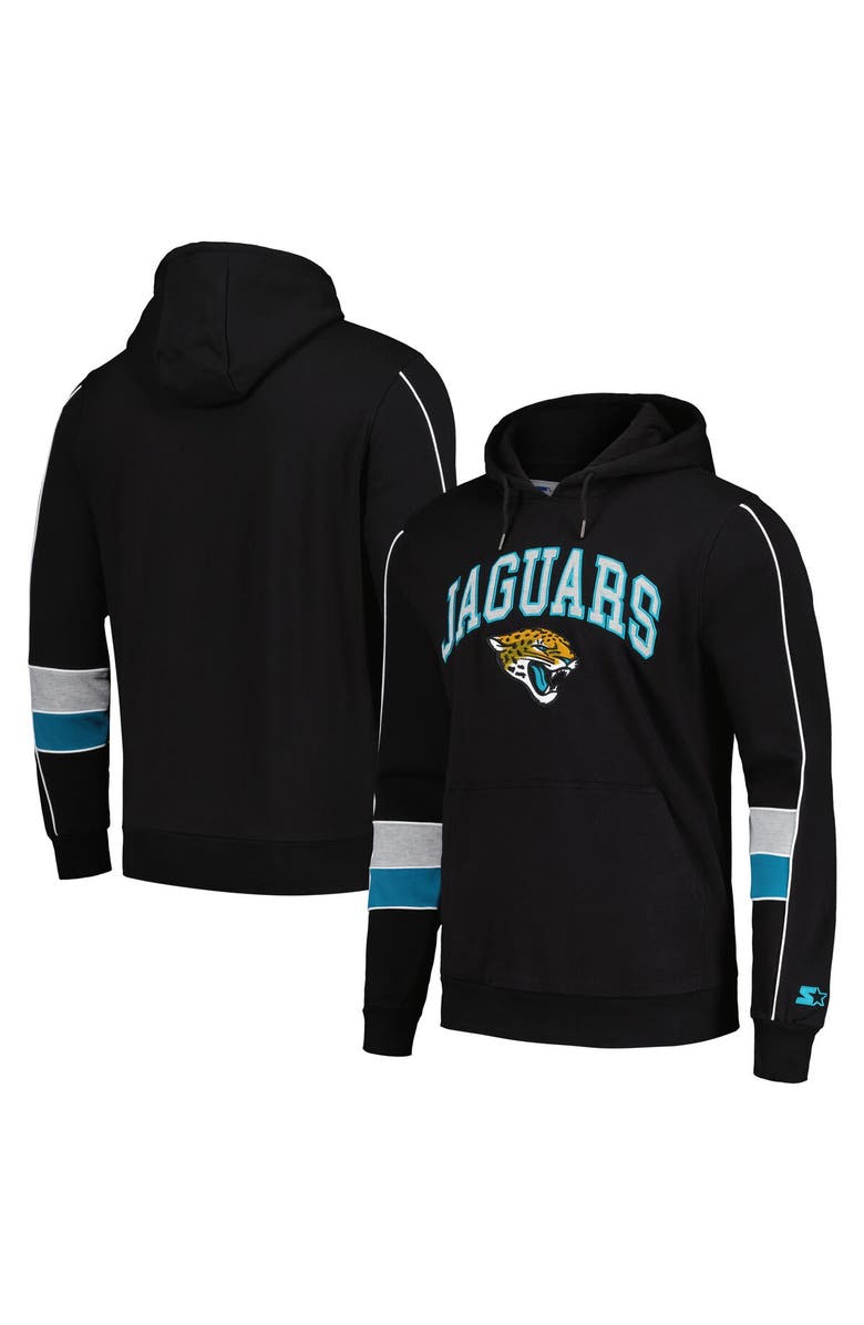 STARTER Men's Starter Black Jacksonville Jaguars Captain Pullover Hoodie, Alternate, color,