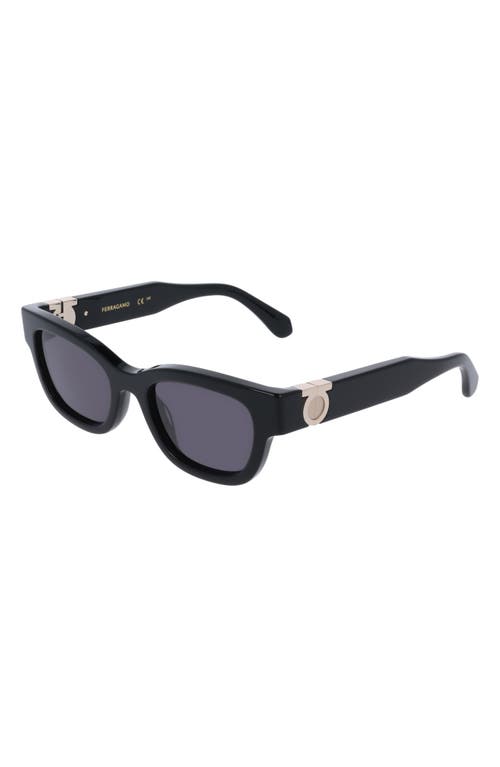 Ferragamo Gancino Rectangle Acetate Sunglasses In Black