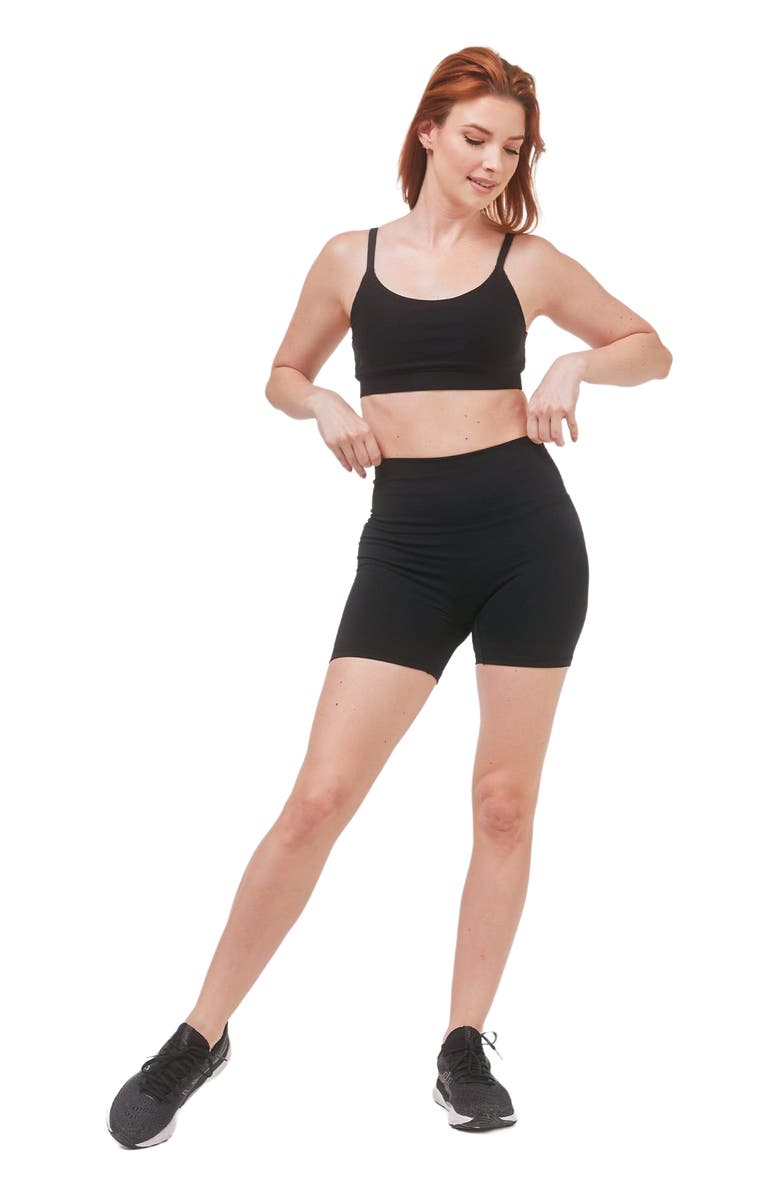 Rebody Active Hybrid Short High Waist 4", Alternate, color, Metropolis Black