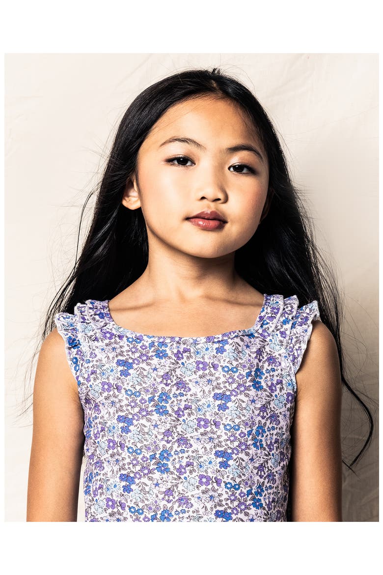 Kids' Fleur Dazur Amelie Floral Two-Piece Short Pajamas, Alternate, color, BLUE