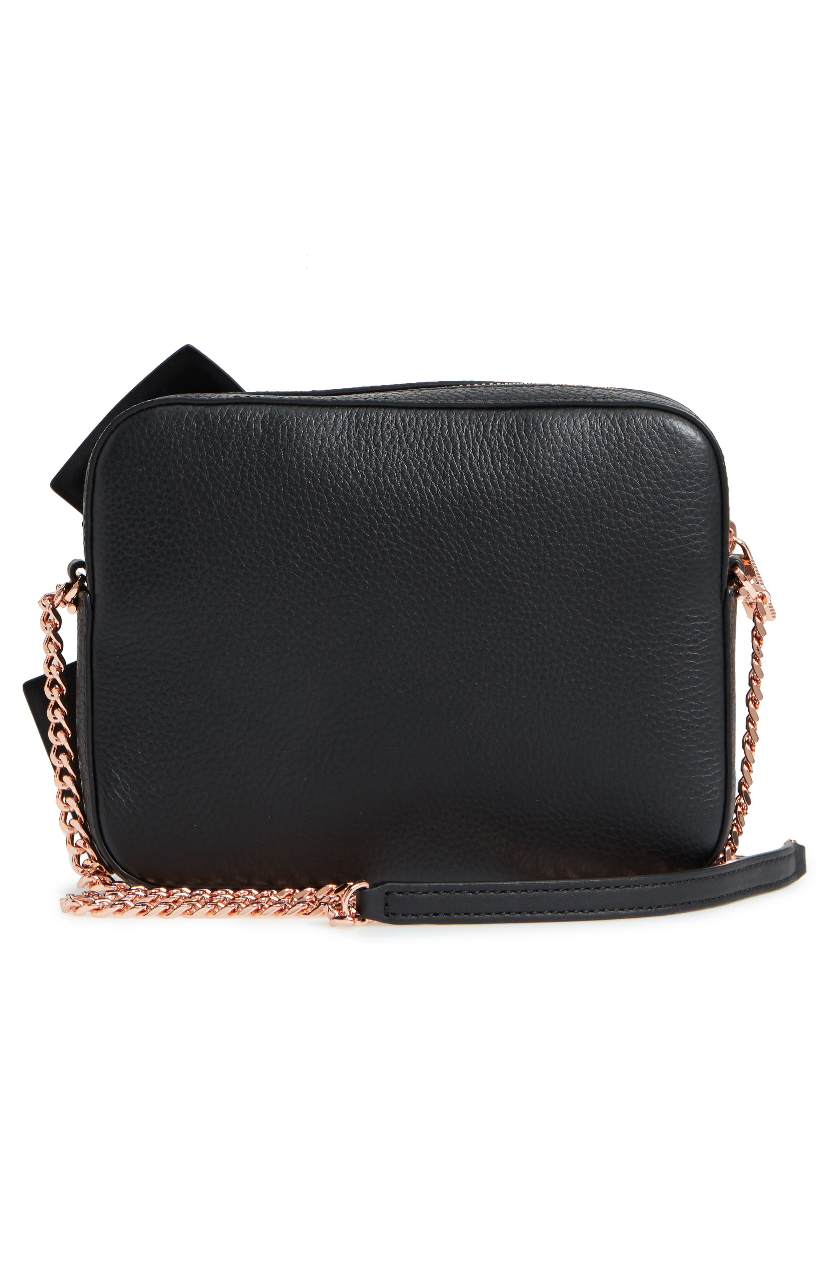Giant Knot Leather Camera Bag, Alternate, color, BLACK