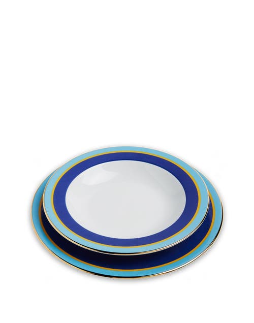 LA DOUBLEJ LA DOUBLEJ SOUP AND DINNER PLATES SET OF 8 RAINBOW MIX