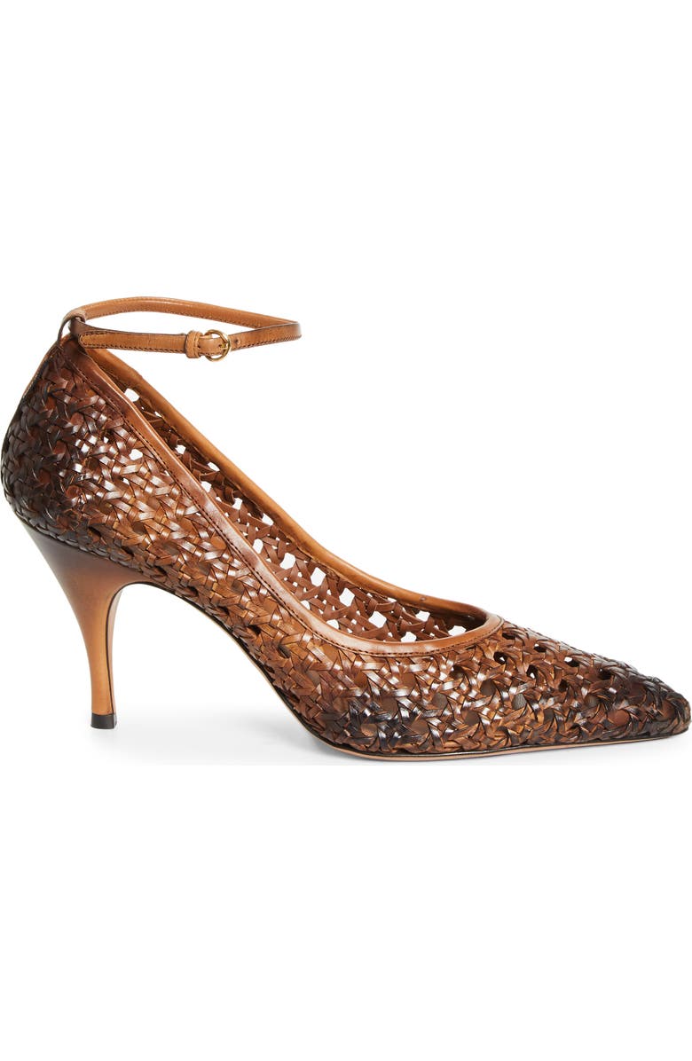 Miu Miu Woven Pointed Toe Pump, Alternate, color, Cognac