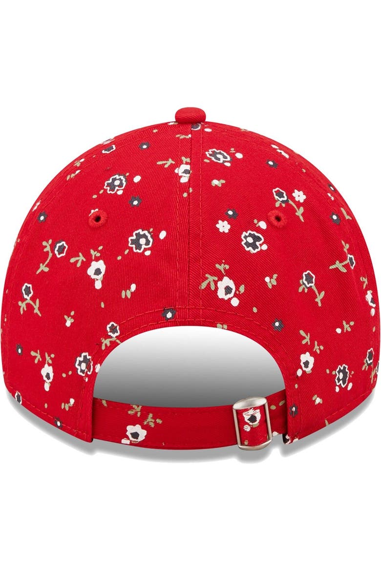 Women's New Era Red USMNT Floral 9TWENTY Adjustable Hat, Alternate, color, Red