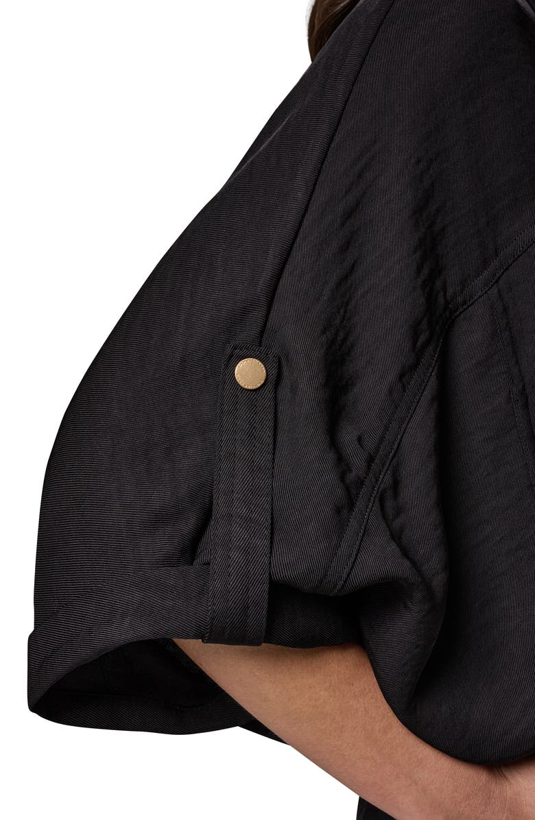 Donna Karan New York Dolman Roll Tab Front Button Top, Alternate, color, 