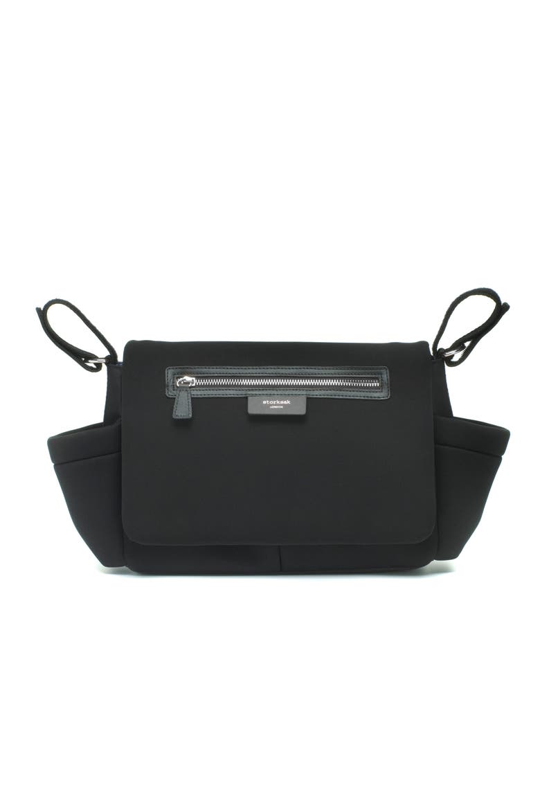 Storksak Stroller Organizer Luxe, Main, color, Black & Silver
