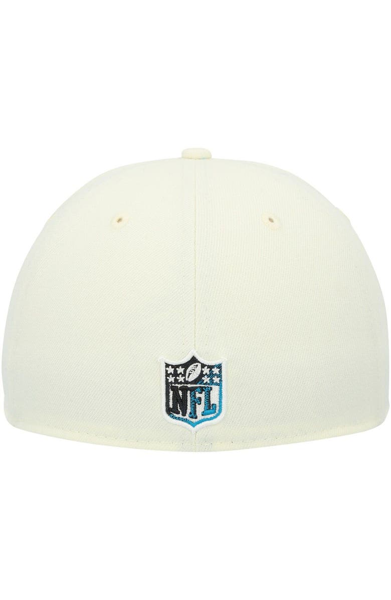 New Era Men's New Era Cream Carolina Panthers Chrome Color Dim 59FIFTY Fitted Hat, Alternate, color, 