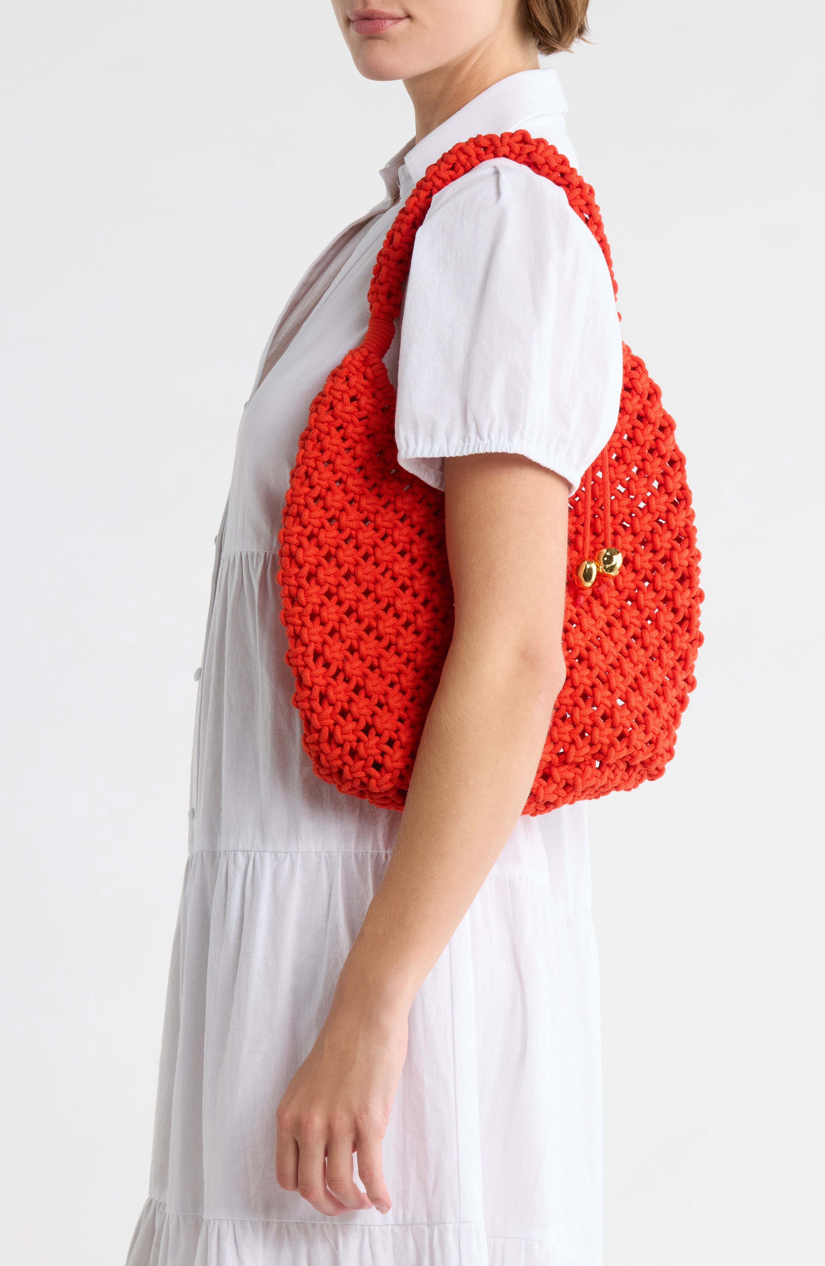 Madewell The Camren Rope Bag, Alternate, color, Bright Flame