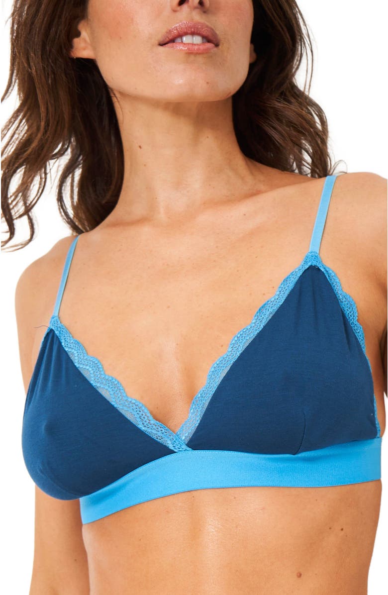 Stripe & Stare Lace Bralette & High Rise Knicker Set, Alternate, color,