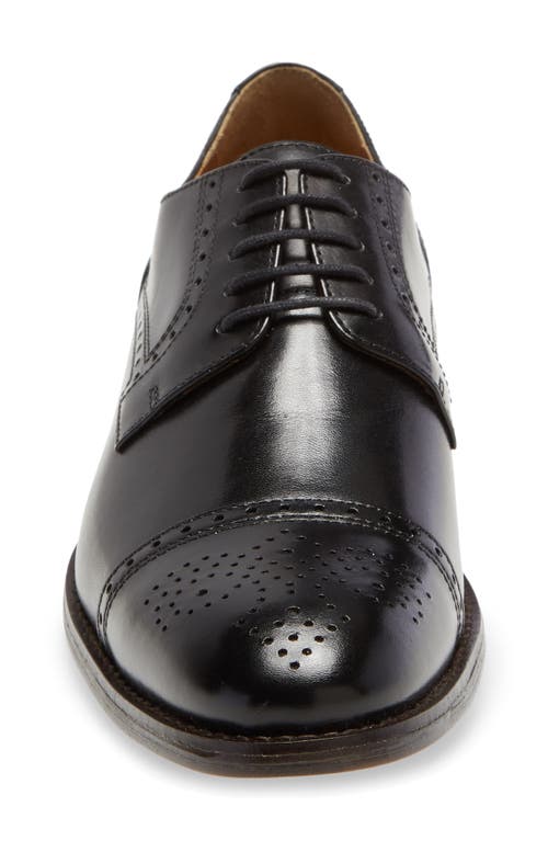 Johnston & Murphy Lewis Cap Toe Derby In Black