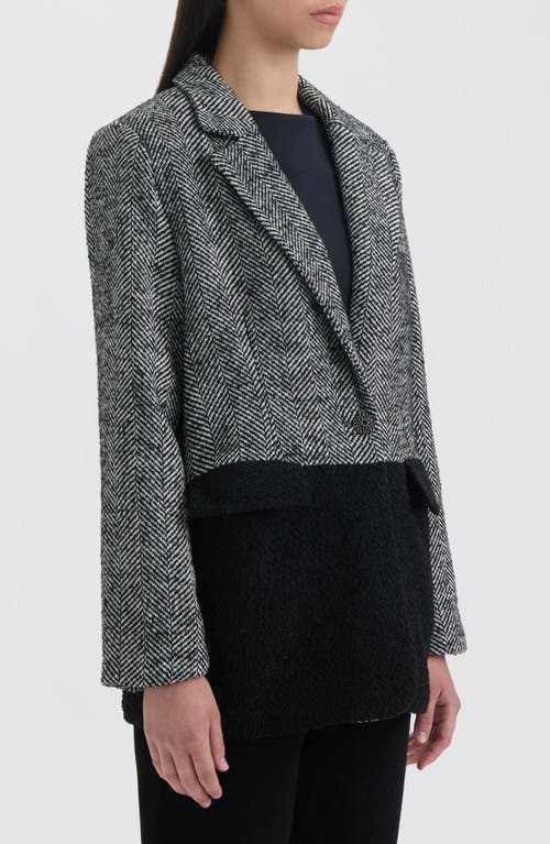Nvlt Tweed Colorblock Blazer In Black