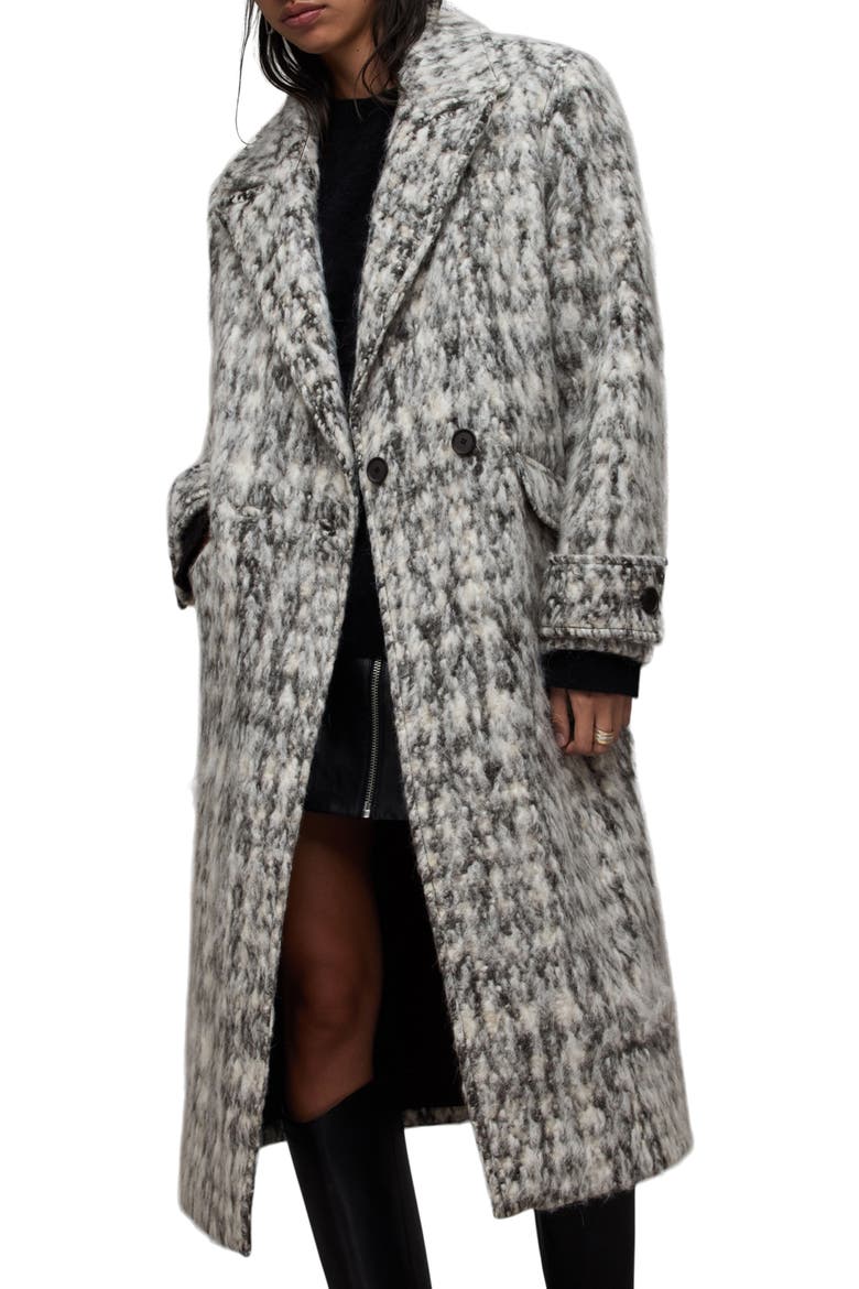 Mablex Longline Coat, Main, color, BLACK/WHITE