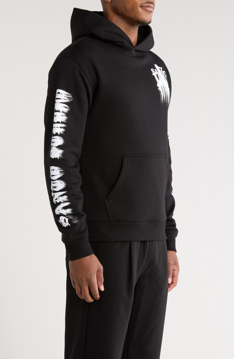 SANTO STUDIO Old English Cotton Hoodie, Alternate, color, Black