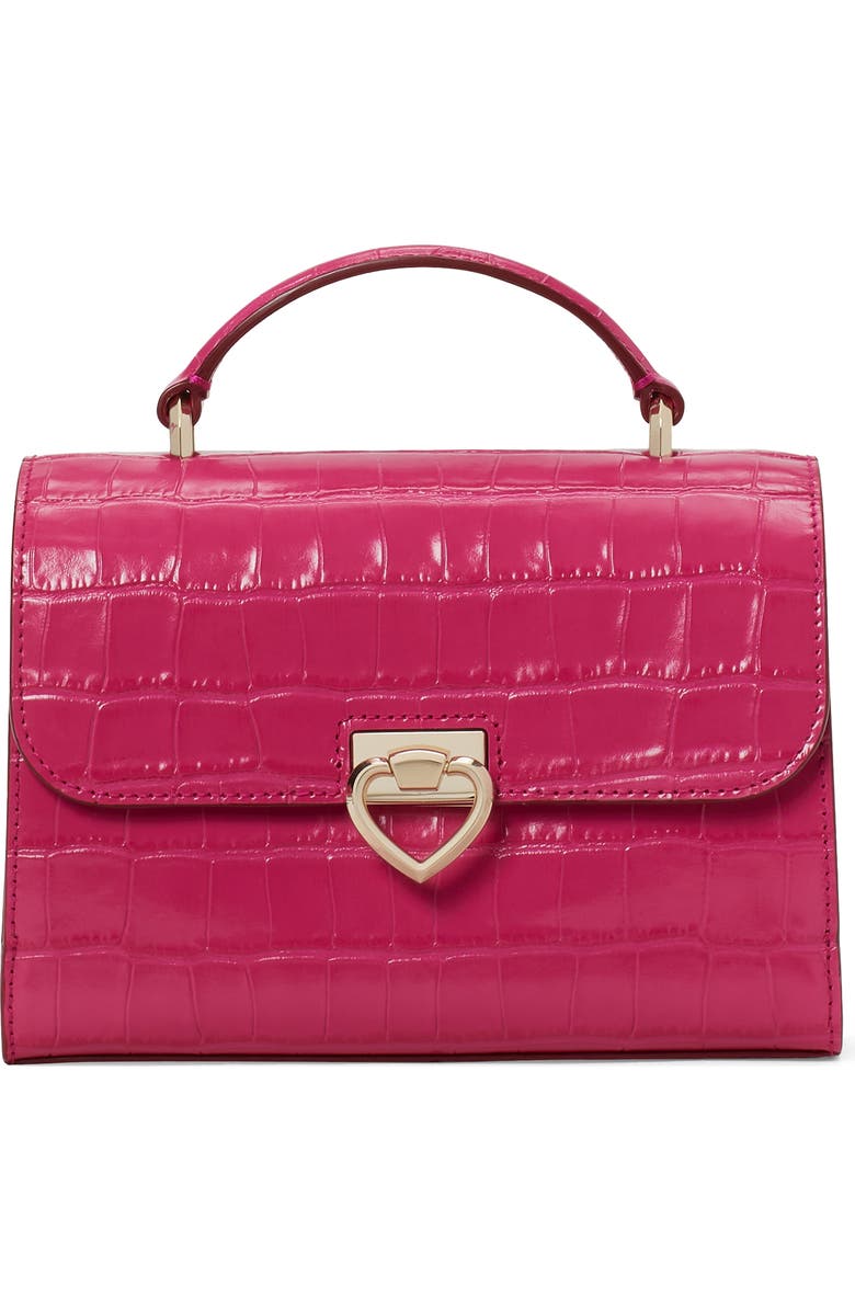 Kate Spade New York lovitt croc embossed small top handle bag, Main, color,
